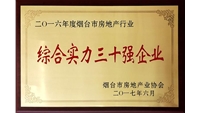 2016年度烟台市房地产行业综合实力三十强企业